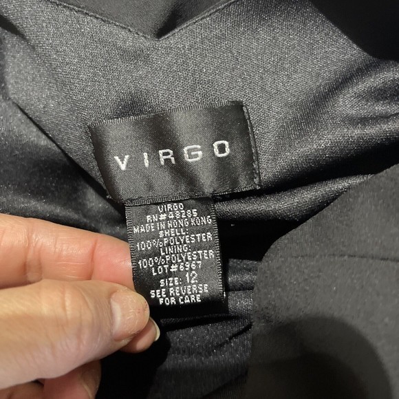 VINTAGE 80's‎ SIZE 12 VIRGO BLACK EVENING DRESS - Picture 8 of 8